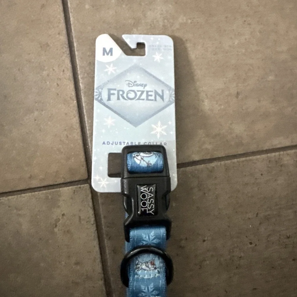 Sassy Woof Disney Frozen Olaf Dog Collar Size M Adjustable Medium Elsa Blue